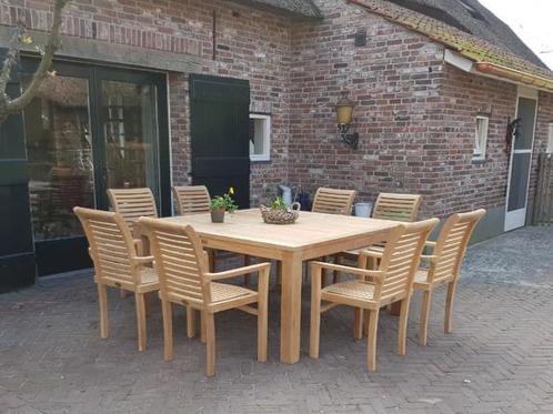 8 persoons tuinset van massief teakhout! | Direct leverbaar!, Tuin en Terras, Tuinsets en Loungesets, Eettafel, Stoel, Nieuw, Teakhout