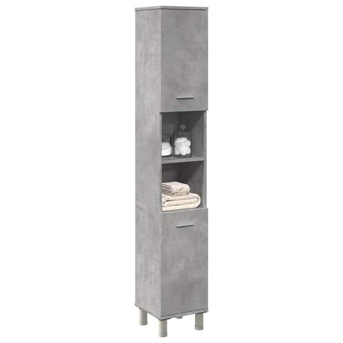 vidaXL Badkamerkast 30x30x179 cm spaanplaat betongrijs, Huis en Inrichting, Badkamer | Badkamermeubels, Nieuw, Verzenden