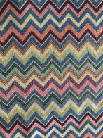 2 x 266 x 140 cm - zigzag damask fabric pastel turquoise -