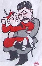 Op schoot bij Stalin (lijst optie, Lithos), Antiek en Kunst, Kunst | Litho's en Zeefdrukken, Verzenden