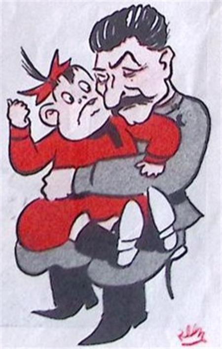 Op schoot bij Stalin (lijst optie, Lithos), Antiek en Kunst, Kunst | Litho's en Zeefdrukken, Verzenden
