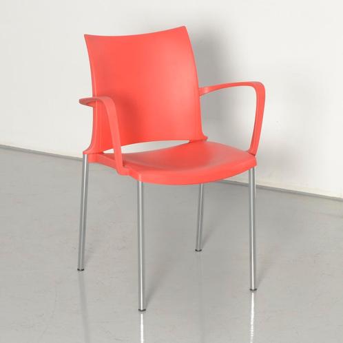 Kusch & co kantinestoel, rood, 4-poot onderstel,, Huis en Inrichting, Stoelen, Gebruikt, Ophalen of Verzenden