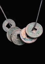 Oud-Chinees, Han-dynastie Brons Contante munt ketting, Antiek en Kunst