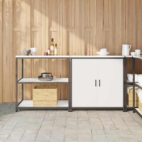 vidaXL Keukenopbergsysteem met plank 2 pcs Wit 180 x 50 x 92, Huis en Inrichting, Kasten | Overige, Nieuw, Verzenden