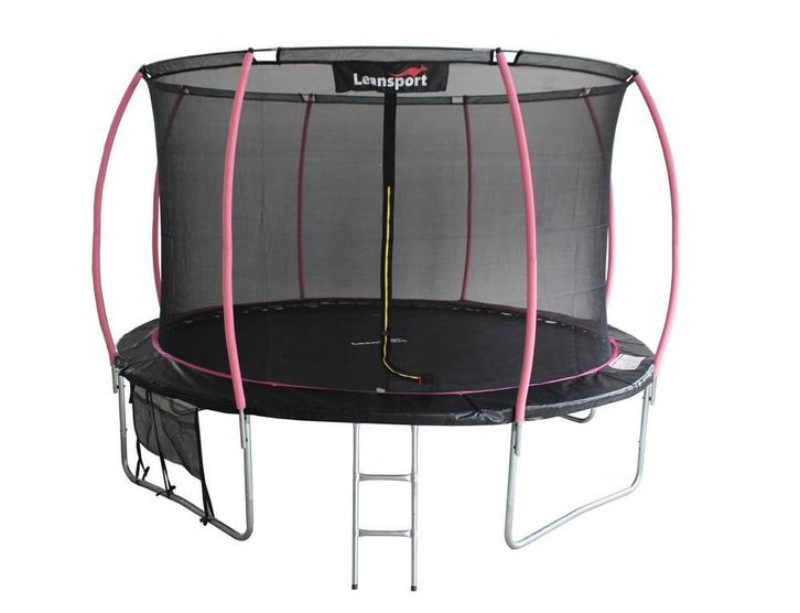 Stijlvolle Trampoline 244 cm - Roze en Zwart - Met Trap e..., Kinderen en Baby's, Speelgoed | Buiten | Trampolines, Nieuw, Ophalen of Verzenden