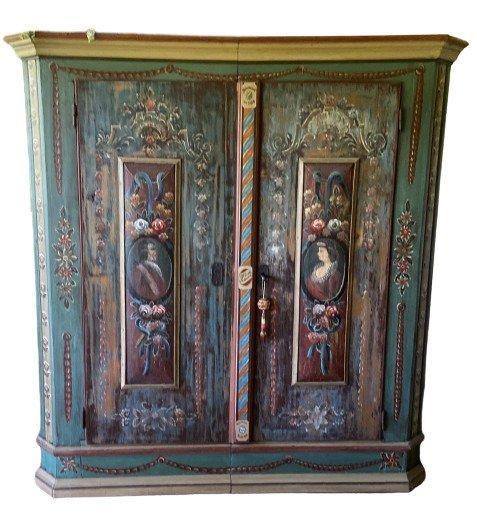 Cabinet du prince Rössler (armoire de mariage) - 1806 - Bois, Antiek en Kunst, Antiek | Overige Antiek