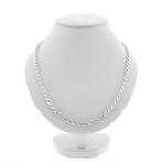 Zilveren gedraaide schakelketting, Handtassen en Accessoires, Kettingen, Ophalen of Verzenden, Gebruikt, Overige kleuren, Zilver