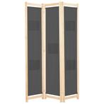 vidaXL Kamerscherm met 3 panelen 120x170x4 cm stof grijs, Huis en Inrichting, Woonaccessoires | Overige, Verzenden, Nieuw