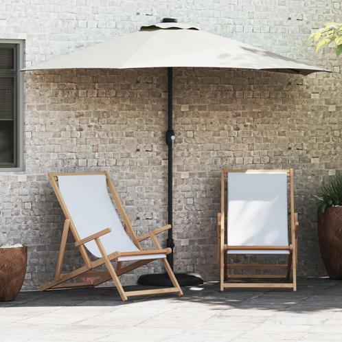 vidaXL Tuin Parasol Half Zand Large Aluminium, Tuin en Terras, Parasols, Nieuw, Verzenden
