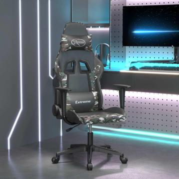 vidaXL Massage gamestoel met voetensteun kunstleer zwart en, Verzenden