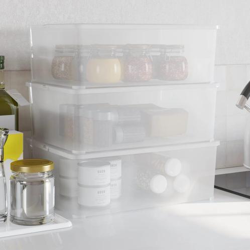 vidaXL Opbergboxen kunststof 3 st stapelbaar 10 L, Doe-het-zelf en Bouw, Kratten en Dozen, Nieuw, Verzenden