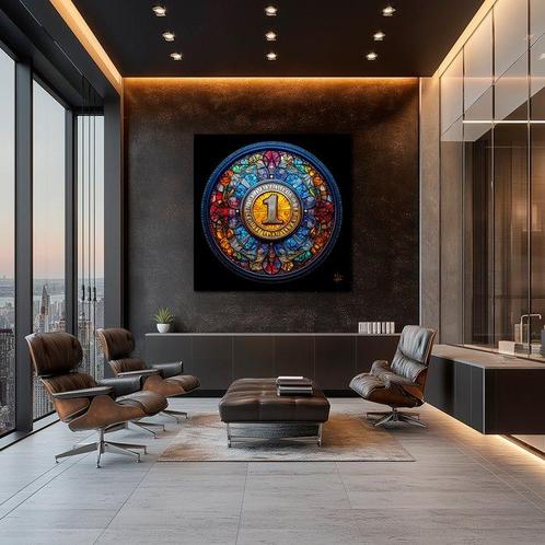 PLM-Art - Number One Vitraux Style XL, Antiek en Kunst, Kunst | Schilderijen | Modern