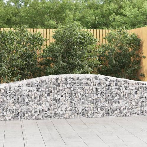 vidaXL Schanskorf gewelfd 400x50x60/80 cm gegalvaniseerd, Tuin en Terras, Bloempotten, Nieuw, Verzenden