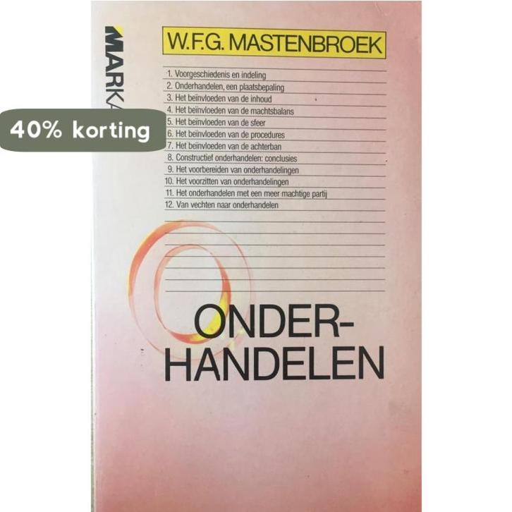 ONDERHANDELEN 9789027413314 Mastenbroek, Boeken, Studieboeken en Cursussen, Gelezen, Verzenden
