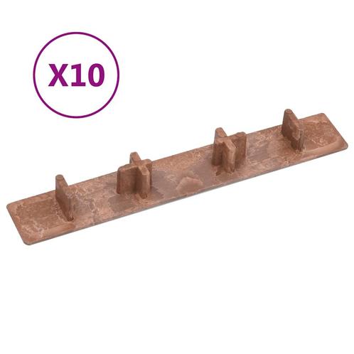 vidaXL Terrasafdekkappen 10 st kunststof bruin, Doe-het-zelf en Bouw, Vloerdelen en Plavuizen, Nieuw, Verzenden