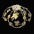 Plafondlamp - Smeedijzer - Tole lamp klimopbladeren, Antiek en Kunst