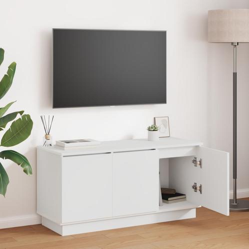 vidaXL TV-meubel Wit 100x38x49 cm Bewerkt hout, Huis en Inrichting, Kasten |Televisiemeubels, Nieuw, Verzenden