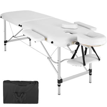 2 zones massagetafel met matras en aluminium frame - wit beschikbaar voor biedingen