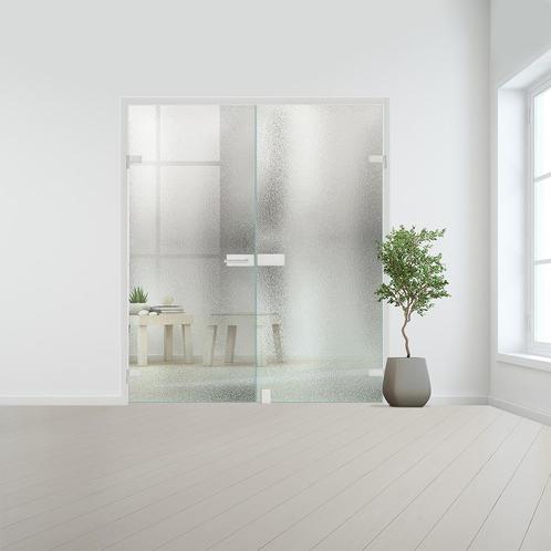 Glazen dubbele binnendeur voor opdek kozijn aluminium beslag, Doe-het-zelf en Bouw, Glas en Ramen, Nieuw, Verzenden