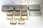 Medisch instrument (12) - inox, Glas - 12 inox boxen met