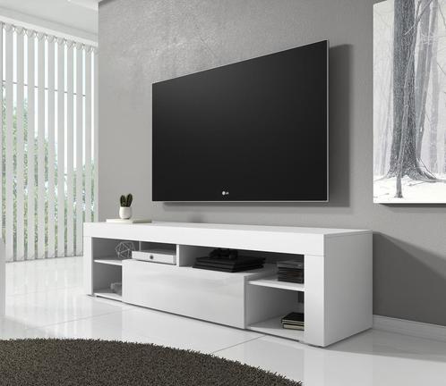 TV-Meubel Fancy - Wit - 140x35x50 - TVKast - Modern, Maison & Meubles, Armoires | Mobilier de télévision, Envoi