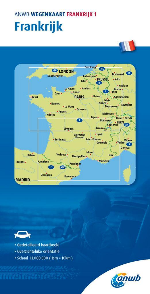 Frankrijk 1 ANWB wegenkaart / ANWB wegenkaart 9789018048327, Livres, Guides touristiques, Envoi