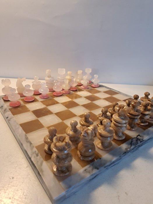 Schaakspel - Zeldzaam marmer Schaakspel - Marmer, Antiek en Kunst, Curiosa en Brocante