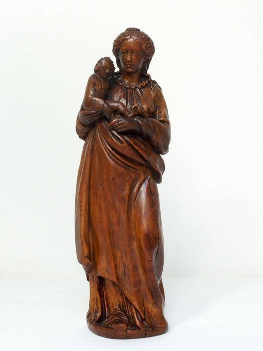 Sculpture, Mary with the Child Jesus - 28 cm - Bois, Antiek en Kunst, Kunst | Niet-Westerse kunst