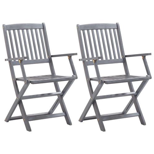 vidaXL Tuinstoelen inklapbaar 2 st massief acaciahout, Tuin en Terras, Tuinstoelen, Nieuw, Verzenden