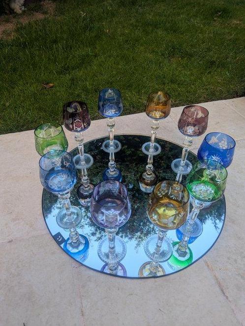 cristal de bohème - Wijnglas (10) - Kristal - wijnglas,, Antiek en Kunst, Antiek | Meubels | Tafels