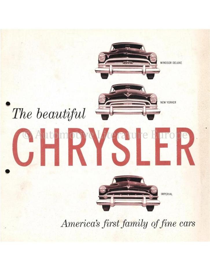 1954 CHRYSLER PROGRAMMA BROCHURE ENGELS (USA), Boeken, Auto's | Folders en Tijdschriften