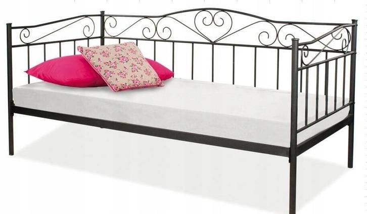 Metalen Bed 90x200 Zwart | A-kwaliteit | Beste Prijs, Maison & Meubles, Chambre à coucher | Lits, Enlèvement ou Envoi