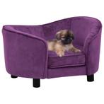 vidaXL Hondenbank 69x49x40 cm pluche bordeauxrood, Verzenden, Nieuw