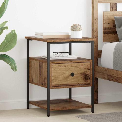 vidaXL Nachtkastje met lade Oud hout 40 x 42 x 56 cm Bewerkt, Huis en Inrichting, Slaapkamer | Nachtkastjes, Nieuw, Verzenden