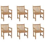 vidaXL Chaises dextérieur 6 pcs Bois de teck solide, Verzenden