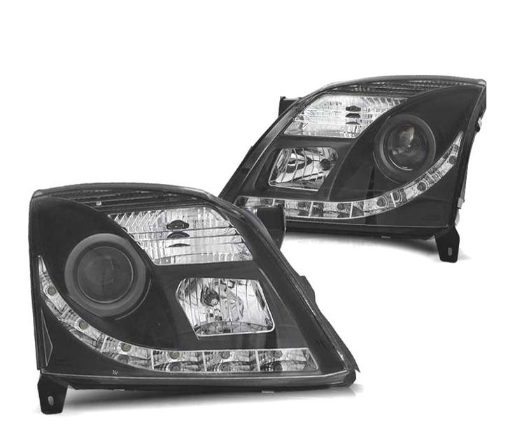 PHARES OPEL VECTRA C 02-05 XENON DAYLIGHT LED DRL NOIR, Auto-onderdelen, Verlichting, Verzenden