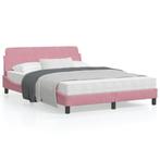 vidaXL Cadre de lit avec tête de lit Rose 140x190 cm, Maison & Meubles, Chambre à coucher | Lits, Neuf, Verzenden