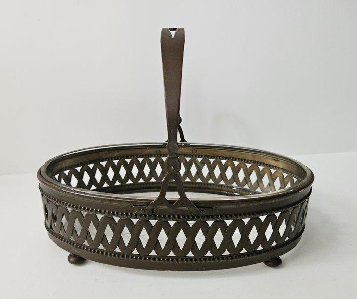 Art Nouveau - Tafelmiddenstuk - Koper - Glas, Antiek en Kunst, Curiosa en Brocante