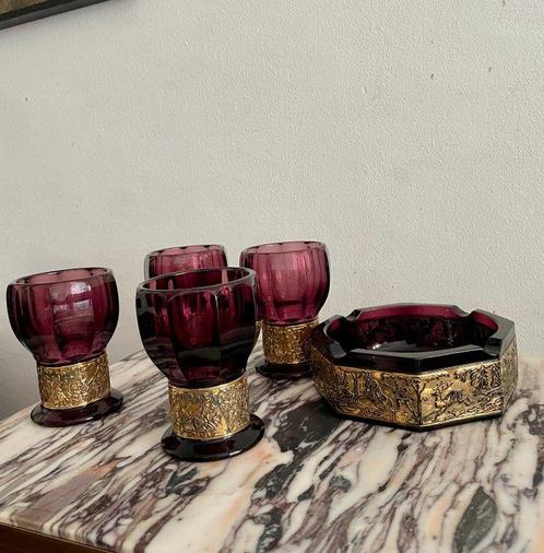 August Walther - August Walther - Wijnglas (5) - Kristal,, Antiek en Kunst, Antiek | Meubels | Tafels
