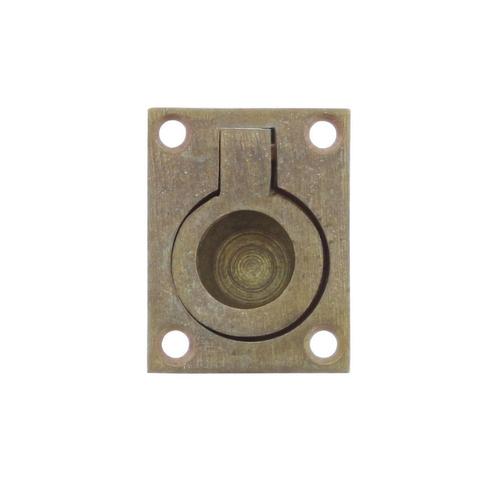 Luikring rechthoekig 65 x 49mm messing getrommeld, Doe-het-zelf en Bouw, Hang- en Sluitwerk, Overige typen, Nieuw, Koper of Messing