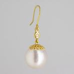 Oorbellen - 18 karaat Geel goud Diamant (Natuurlijk) - Parel, Nieuw