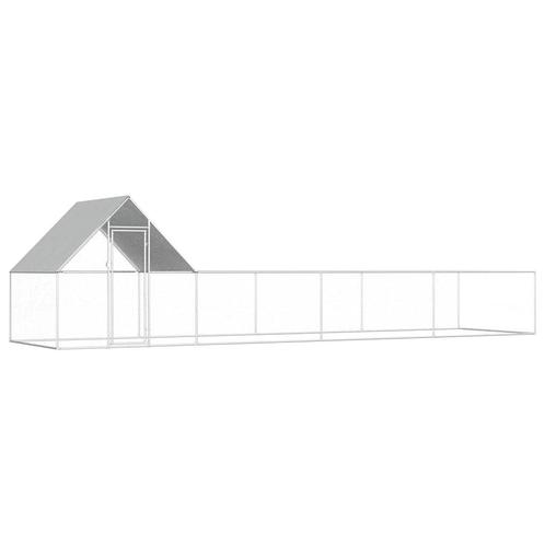 vidaXL Kippenren 8x2x2 m gegalvaniseerd staal, Dieren en Toebehoren, Knaagdieren en Konijnen | Hokken en Kooien, Nieuw, Verzenden
