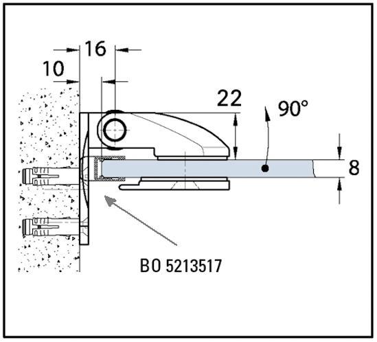 Douchedeurscharnier Atlantica 90° Glas/wand éénzijdige wandm, Doe-het-zelf en Bouw, Deuren en Vliegenramen, Nieuw, Verzenden