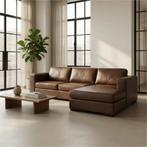 Leren hoekbank Flow - 2,5 zits arm links + longchair rechts, Huis en Inrichting, Zetels | Zetels, 250 tot 300 cm, Nieuw, Ophalen of Verzenden