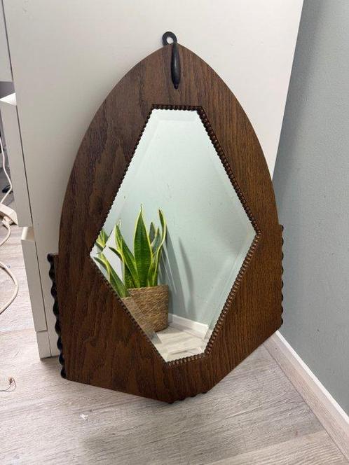 Miroir- Magnifique miroir Art Déco de lécole dAmsterdam, Antiek en Kunst, Kunst | Designobjecten