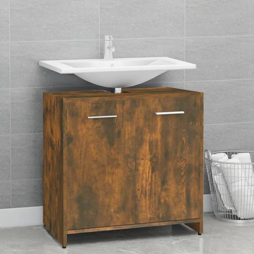 vidaXL Badkamerkast 60x33x60 cm bewerkt hout gerookt, Maison & Meubles, Salle de bain | Meubles de Salle de bain, Envoi