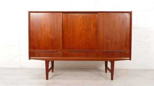 Vintage highboard | Teak | Schuifdeuren | 170 cm, Huis en Inrichting, Kasten | Dressoirs, Ophalen of Verzenden