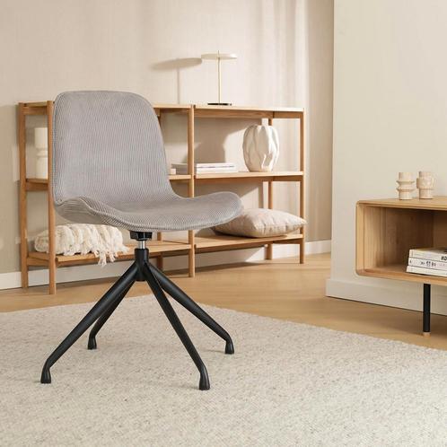 Draaibare eetkamerstoel | Grijs | Ribstof | Corduroy, Huis en Inrichting, Stoelen, Grijs, Nieuw, Eén, Verzenden