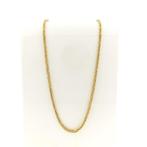 Gouden vierkante koningsketting, Handtassen en Accessoires, Ophalen of Verzenden, Gebruikt, Overige kleuren, Goud