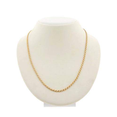 Gouden gedraaide schakel ketting; Binder | 45,5 cm, Handtassen en Accessoires, Kettingen, Overige kleuren, Gebruikt, Goud, Ophalen of Verzenden